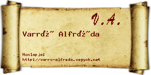 Varró Alfréda névjegykártya